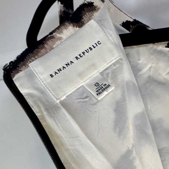 Banana Republic Animal Print Classic Sheath Sleeveless Dress 12 - Picture 4 of 12